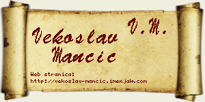 Vekoslav Mančić vizit kartica